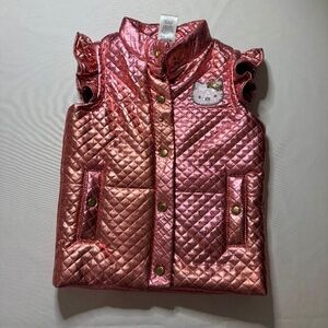 Hello Kitty, Quilted Pink Metallic Vest, size 5